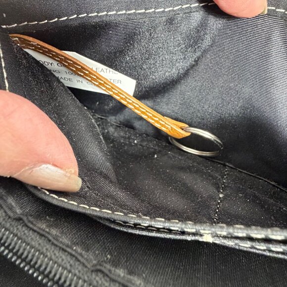 TIGNANELLO Large Pebble Leather Zip Around Wallet Clutch In Camel Tan 7.5x4" - Picture 11 of 13